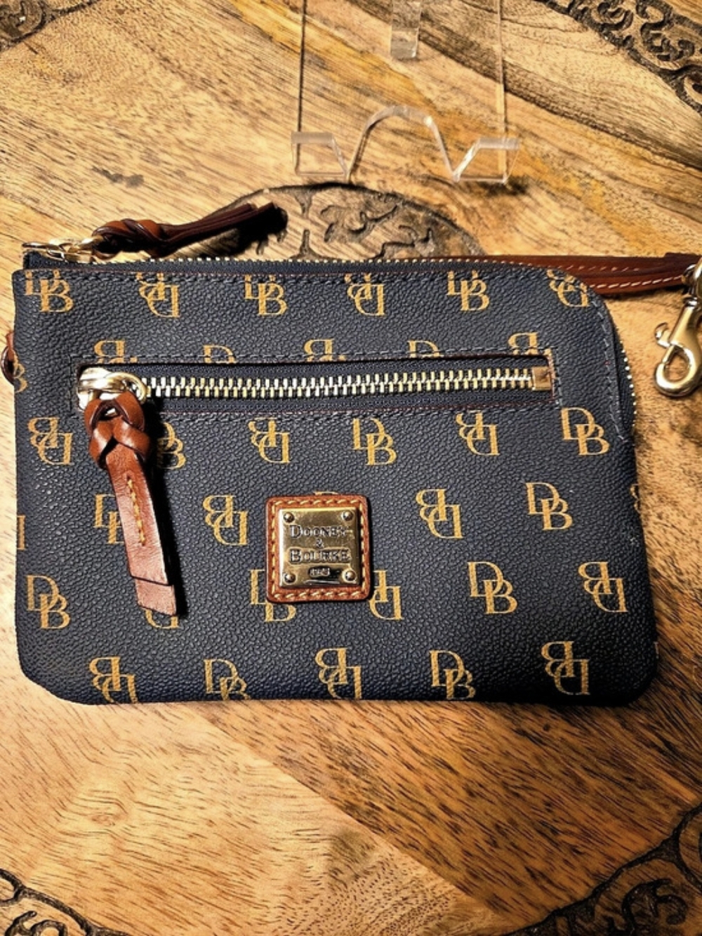 Dooney & Bourke Monogram Wristlet in Navy